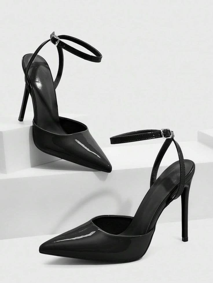IV HEELS in Dark Satin